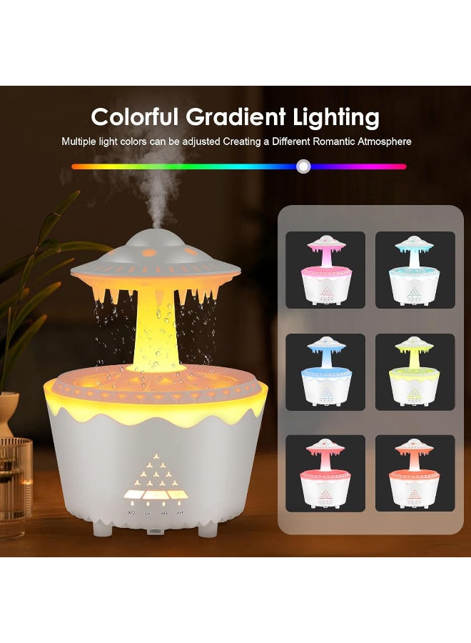 Rain Cloud Humidifier, Night Light Diffuser with Remote Waterfall, Cloud Rain Aromatherapy Essential Oil Diffuser, White Noise Air Humidifiers with 7 Colors LED Changing Lamp for Bedroom Desk - Image 4